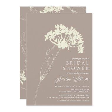 Taupe & Cream Modern Floral