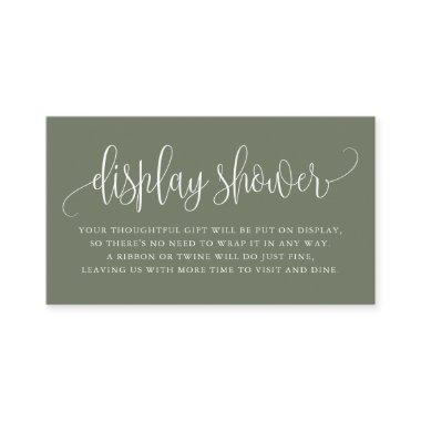 Taupe Green Pretty Script Display Shower Enclosure
