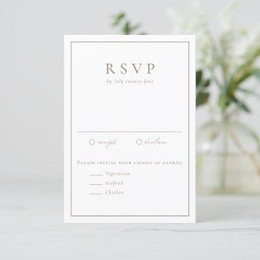 Taupe Simple Typography Formal Wedding RSVP Card