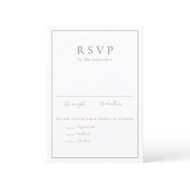 Taupe Simple Typography Formal Wedding RSVP Card