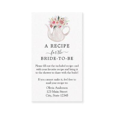 Tea  Recipe Request Enclosure