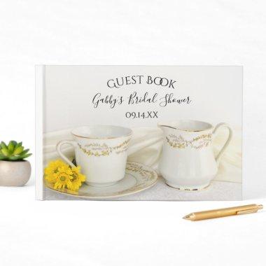 Tea Cup and Yellow Daisies Bridal Shower Guest Book