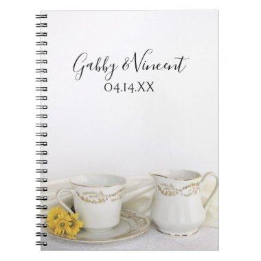 Tea Cup and Yellow Daisies Wedding Guest Book