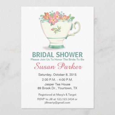 Tea Cup Bridal Shower Invitations