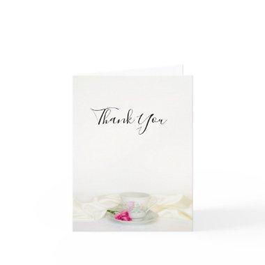 Tea Cup with Pink Roses Wedding Thank You