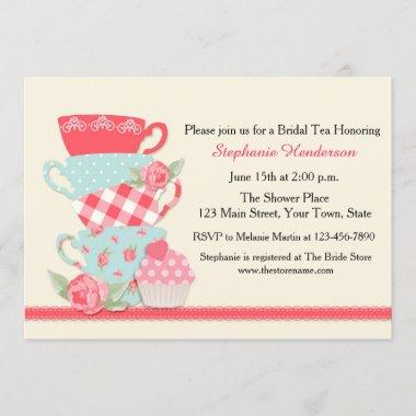 Tea Cups and Roses, Bridal Tea Invitations