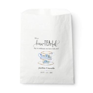 Tea Favor Bags Blue floral wedding favor bag