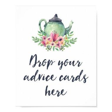 Tea Party Advice Cards Baby Bridal Shower Poster