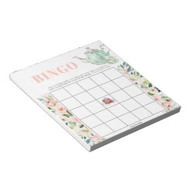 Tea Party Bridal Shower 40 Bingo Sheets Notepad