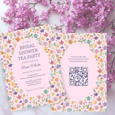Tea Party  Cute CUSTOM QR Code