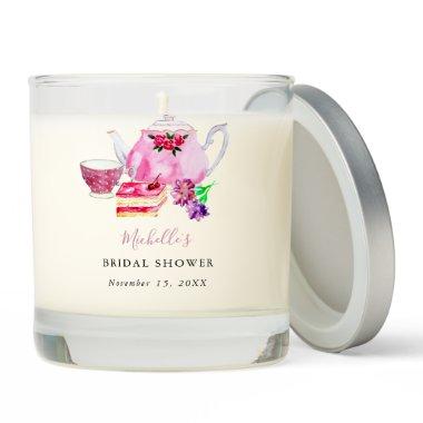 Tea Party  Dusty Rose Cups Script Scented Candle