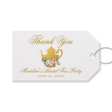 Tea Party Bridal Shower Gold Thank You Gift Tags