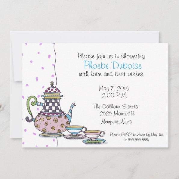 Tea Party - Bridal Shower - Invitations