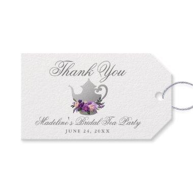 Tea Party Bridal Shower Purple Violet Thank You Gift Tags