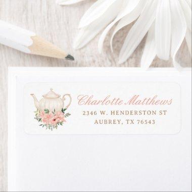 Tea Party Bridal Shower Return Address Label