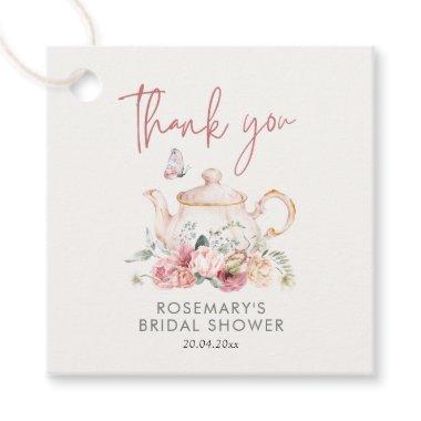 Tea Party Bridal Shower Thank You Favor Tags