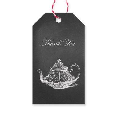 Tea Party Chalkboard Bridal Shower Thank You Gift Tags