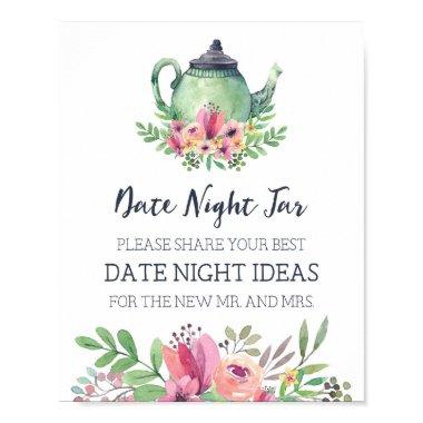 Tea Party Date Night Ideas Bridal Shower Game Poster