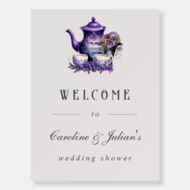 Tea Party Gothic Wedding Shower Welcome Sign