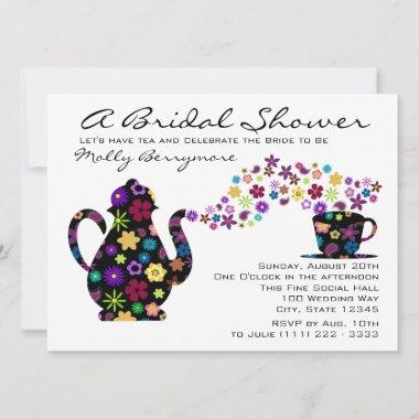 Tea Party Magic Bouquet Bridal Shower Invitations