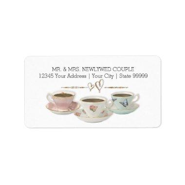 Tea Party Return Address Bridal Shower Invitations Label