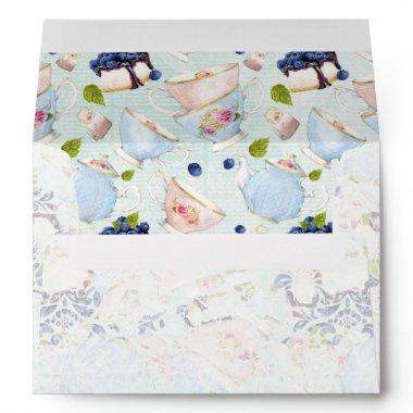 Tea Party Roses Teacups Teapot Envelope