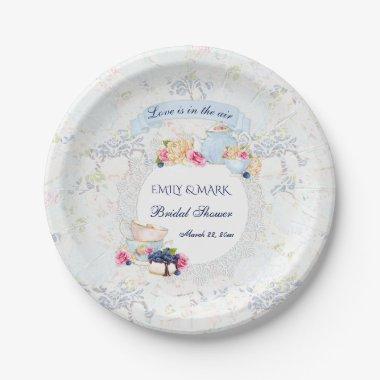 Tea Party Roses Teacups Teapot Paper Plates