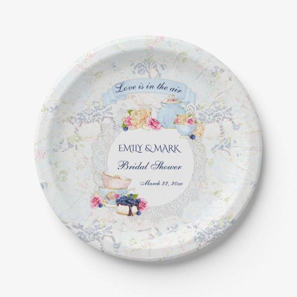Tea Party Roses Teacups Teapot Paper Plates