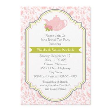 Tea party teapot, paisley pink green