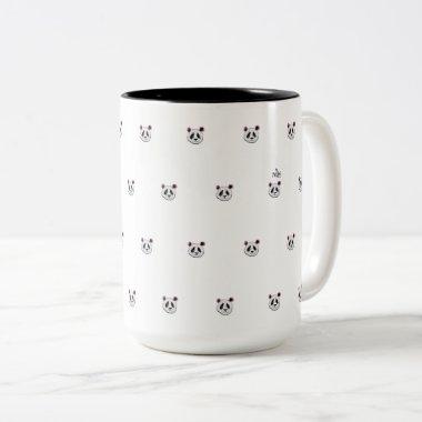 TEA PARTY WITH PANDA Two-Tone COFFEE MUG