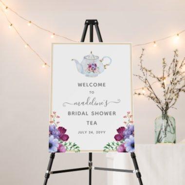Tea Pot Floral Bridal Shower Welcome Foam Board