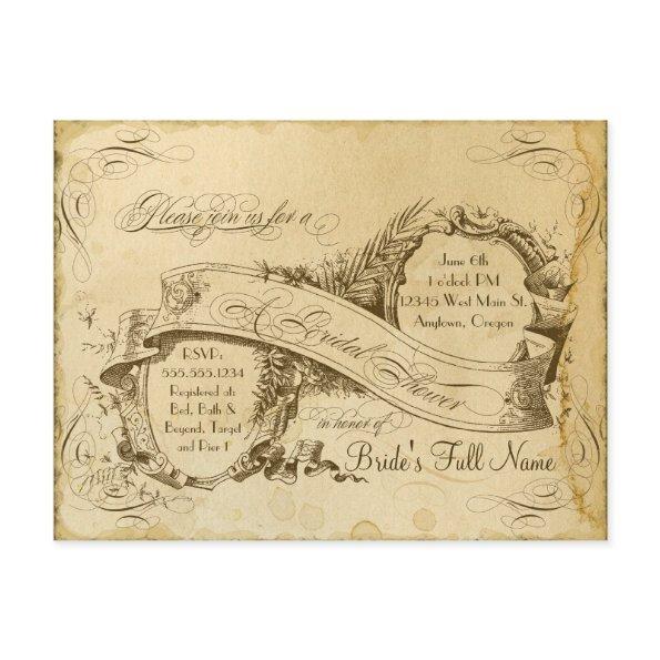 Tea Stained Vintage Wedding 1 -  Invitation Post