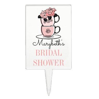 Tea Teacup Flowers  Cake Pick Topper