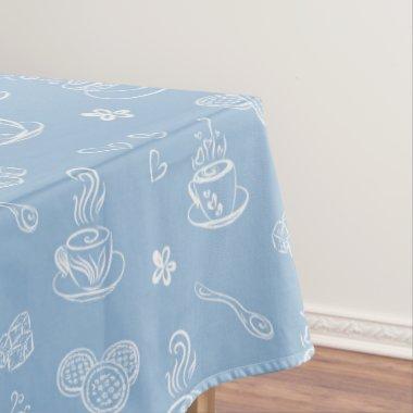 Tea time airy blue tablecloth