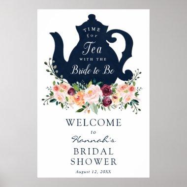 Tea Time Bridal Shower Welcome Sign
