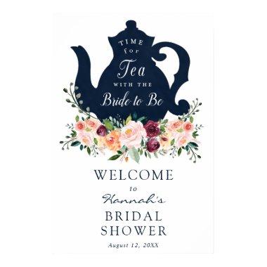 Tea Time Bridal Shower Welcome Sign