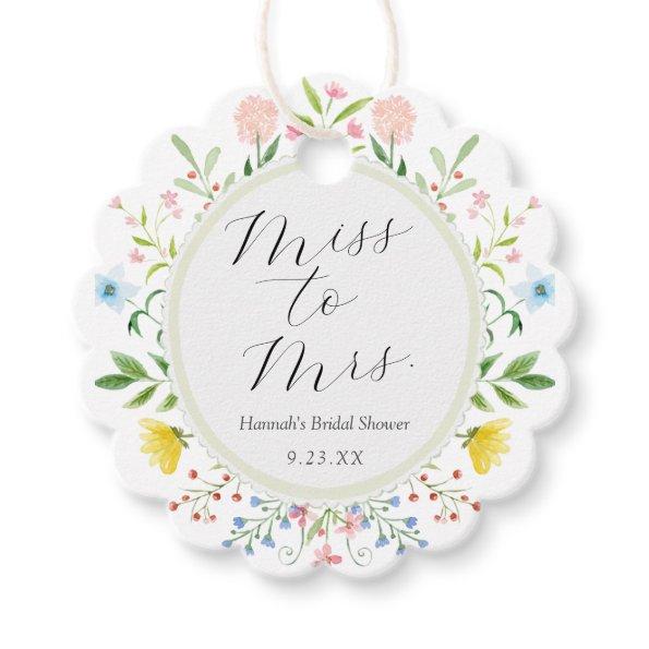 Tea Time Whimsical Wildflower Bridal Shower Favor Tags