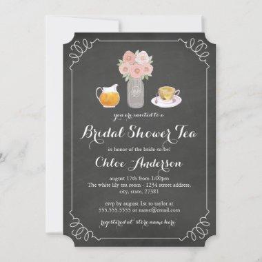 Teacup Chalkboard Bridal Shower Tea Party Invite