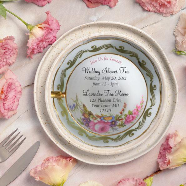 Teacup Tea Party Bridal Shower Invitations