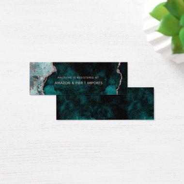 Teal Agate Bridal Shower Registry Insert Card