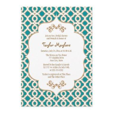 Teal and Gold Moroccan  Invites