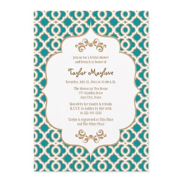 Teal and Gold Moroccan  Invites