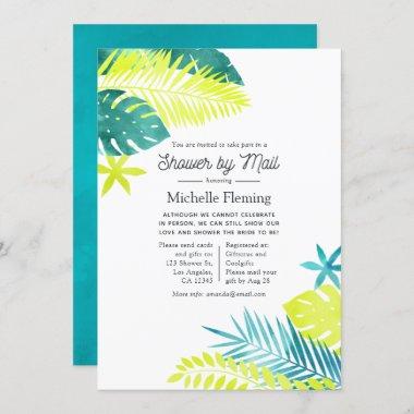 Teal and Lemon Tropical Bridal Shower by Mail Invitations