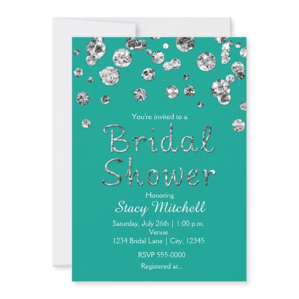 Teal and Silver Glitter