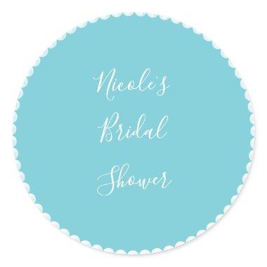 Teal (ANY COLOR) Glam Pearls Bridal Shower Classic Round Sticker