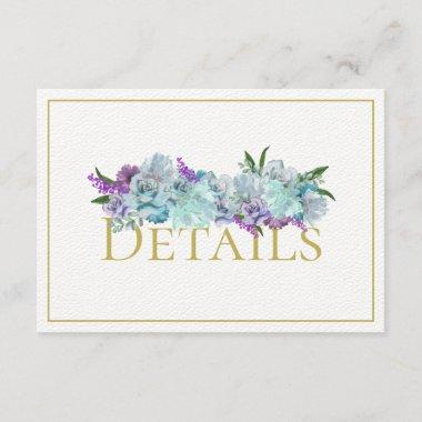 Teal Blue Bouquet Wedding Suite Reception Details Enclosure Invitations