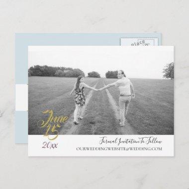 Teal Blue Bouquet Wedding Suite Save The Date PostInvitations