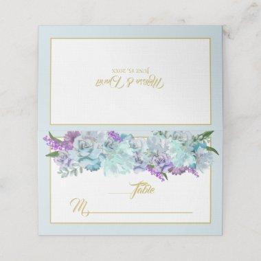 Teal Blue Bouquet Wedding Suite Thank You Escort Place
