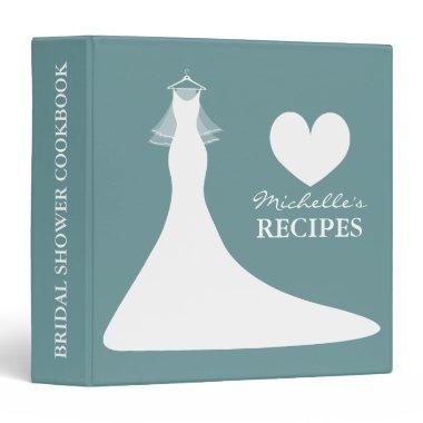 Teal blue  cookbook recipe binder