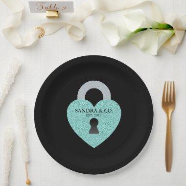 Teal Blue Celebration Birthday Shower Tiara Party Paper Plates